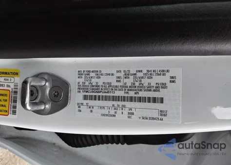 2023 Ford Escape Active z USA, uszkodzony, nr VIN 1FMCU9GN8PUA45113